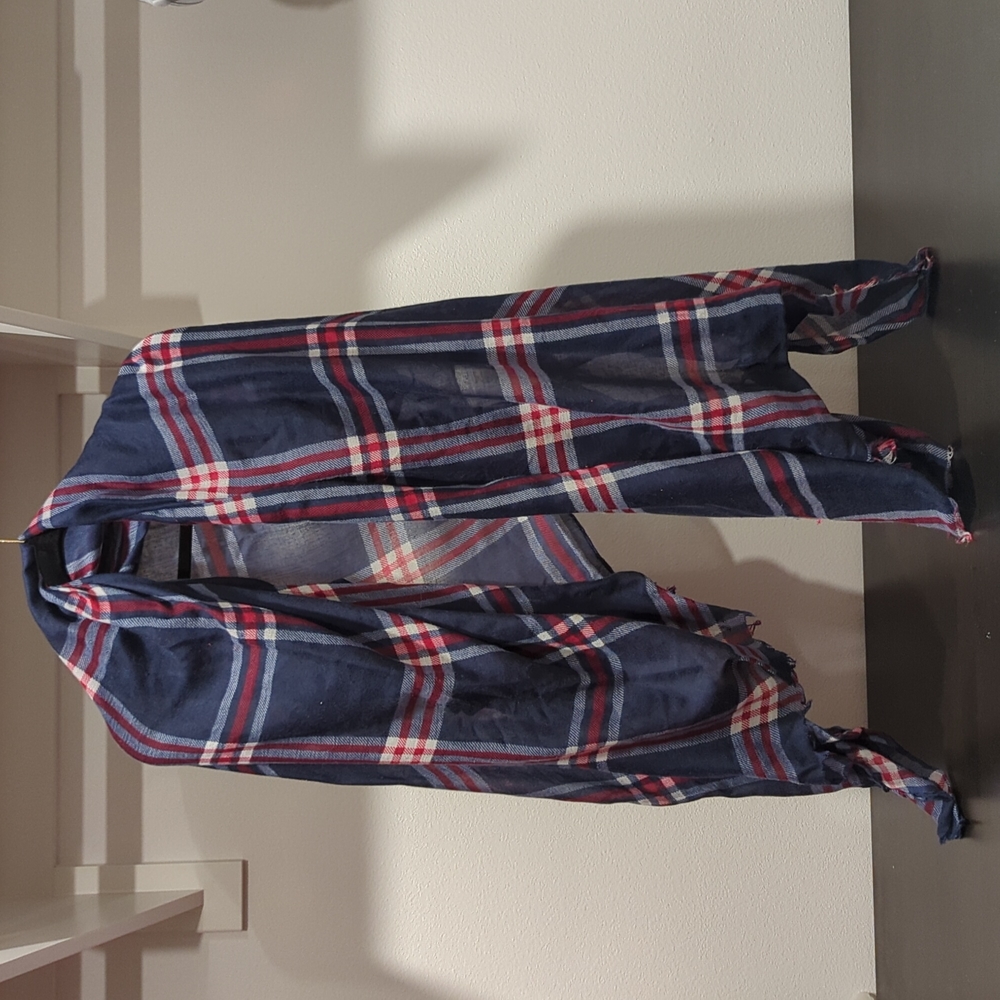 Torrid Plaid Red and Blue Scarf